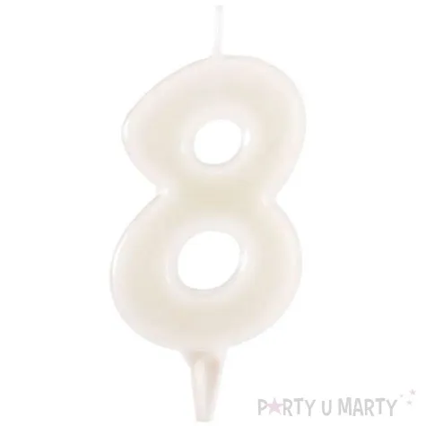 swieczka na tort cyfra 8 fluo dekora 6 cm