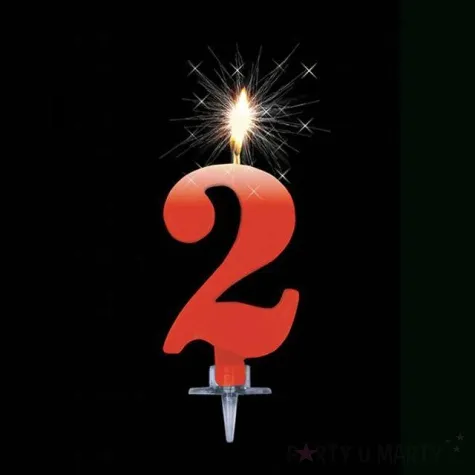 swieczka na tort cyfra 8 iskrzaca niebieska givi 9 5 cm