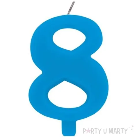 swieczka na tort cyfra 8 iskrzaca niebieska givi 9 5 cm