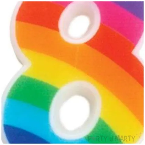 swieczka na tort cyfra 8 iskrzaca teczowa givi 9 5 cm