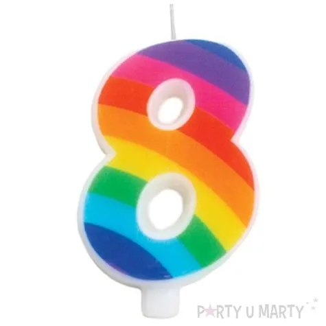 swieczka na tort cyfra 8 iskrzaca teczowa givi 9 5 cm