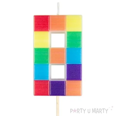 swieczka na tort cyfra 8 klocki mix arpex 7 cm