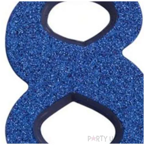 swieczka na tort cyfra 8 niebieska brokatowa givi 9 5 cm