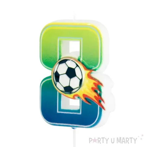 swieczka na tort cyfra 8 pilka nozna partypal 6 cm