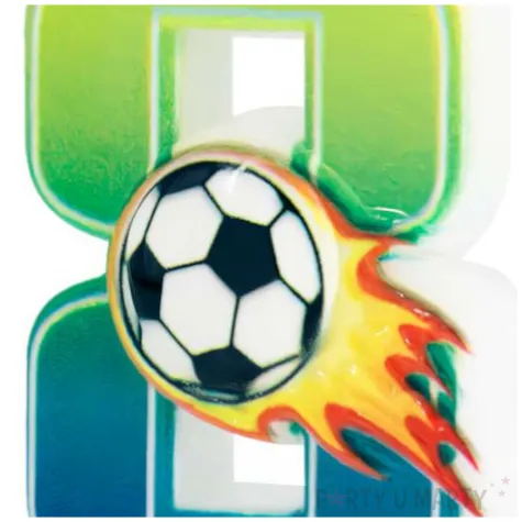 swieczka na tort cyfra 8 pilka nozna partypal 6 cm