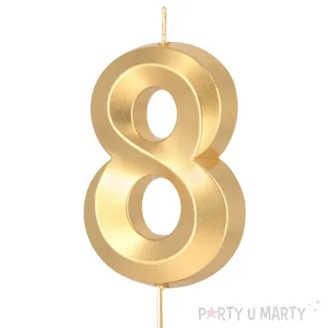 swieczka na tort cyfra 8 pryzmatyczna zloty partypal 6 5 cm