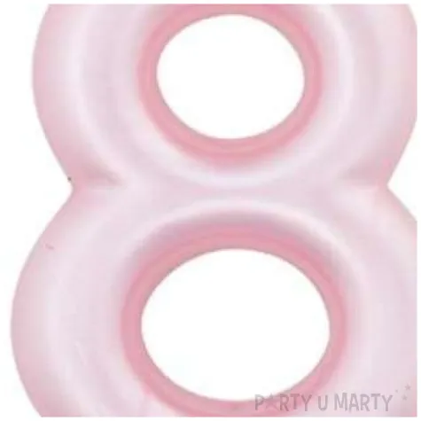 swieczka na tort cyfra 8 rozowy perlowy givi 9 cm