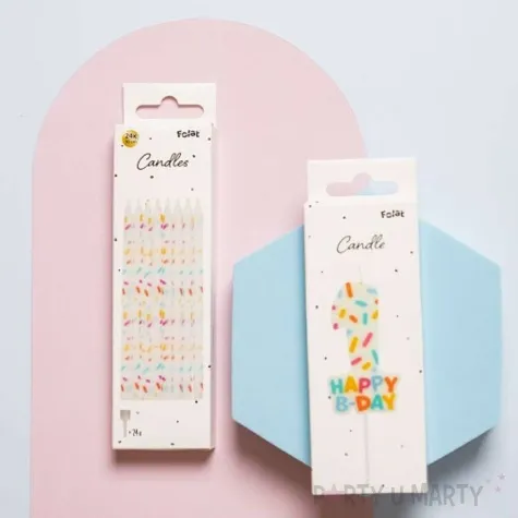 swieczka na tort cyfra 8 sprinkles folat 11 cm