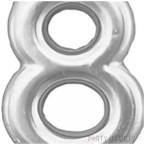 swieczka na tort cyfra 8 srebrna tamipol 7 5 cm