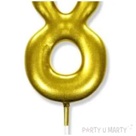 swieczka na tort cyfra 8 zlota dekoracjepolska 6 5 cm