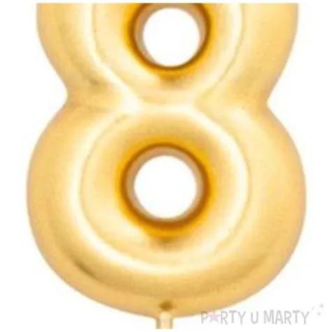 swieczka na tort cyfra 8 zloty metalik givi 8 cm