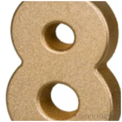 swieczka na tort cyfra 8 zloty partydeco 8 7 cm