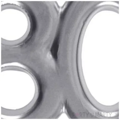 swieczka na tort cyfra 80 srebrna santex 9 cm