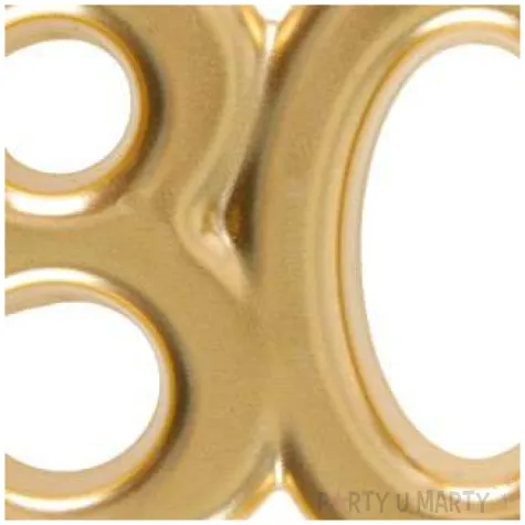 swieczka na tort cyfra 80 zlota santex 9 cm