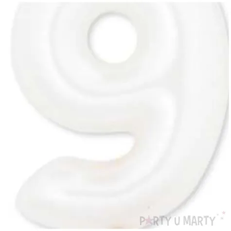 swieczka na tort cyfra 9 bialy perlowy givi 8 cm