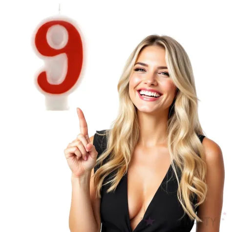 swieczka na tort cyfra 9 czerwona tamipol 7 5 cm