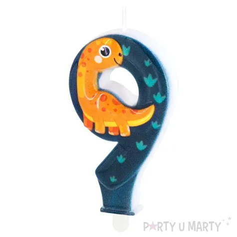 swieczka na tort cyfra 9 dinozaury partypal 8 2 cm