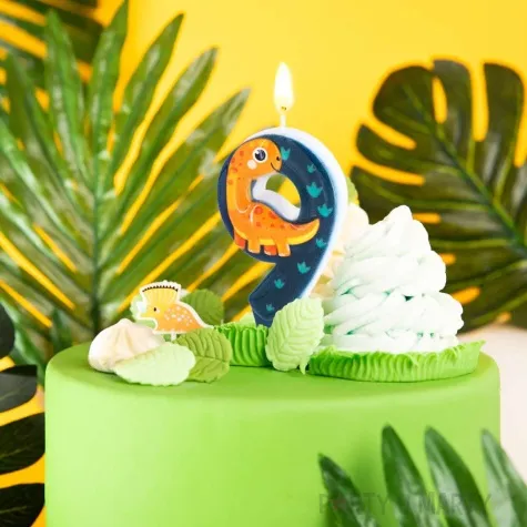 swieczka na tort cyfra 9 dinozaury partypal 8 2 cm