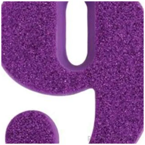 swieczka na tort cyfra 9 fioletowa brokatowa givi 9 5 cm