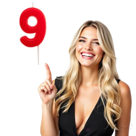 swieczka na tort cyfra 9 glober czerwona dekora 5 5 cm