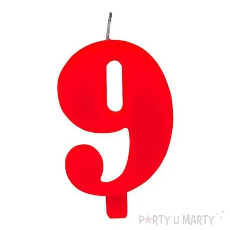 swieczka na tort cyfra 9 iskrzaca czerwona givi 9 5 cm