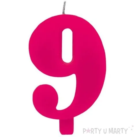 swieczka na tort cyfra 9 iskrzaca fuksja givi 9 5 cm