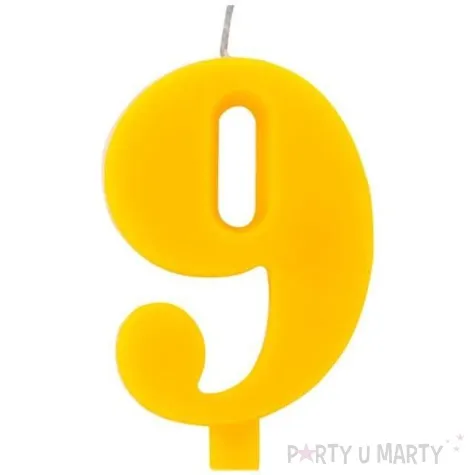 swieczka na tort cyfra 9 iskrzaca zolta givi 9 5 cm