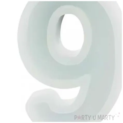 swieczka na tort cyfra 9 mietowy jasny partydeco 10 cm