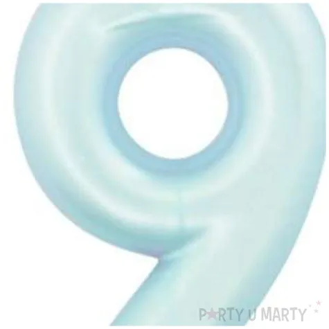 swieczka na tort cyfra 9 niebieski perlowy givi 9 cm