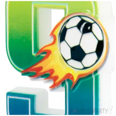 swieczka na tort cyfra 9 pilka nozna partypal 6 cm