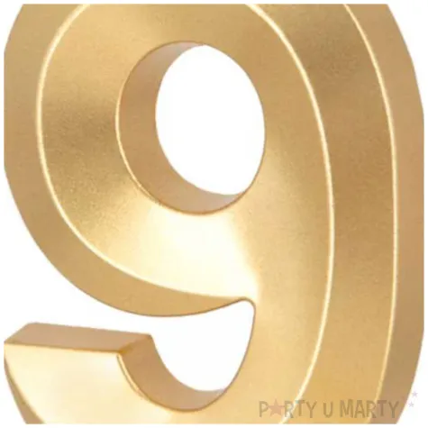 swieczka na tort cyfra 9 pryzmatyczna zloty partypal 6 5 cm