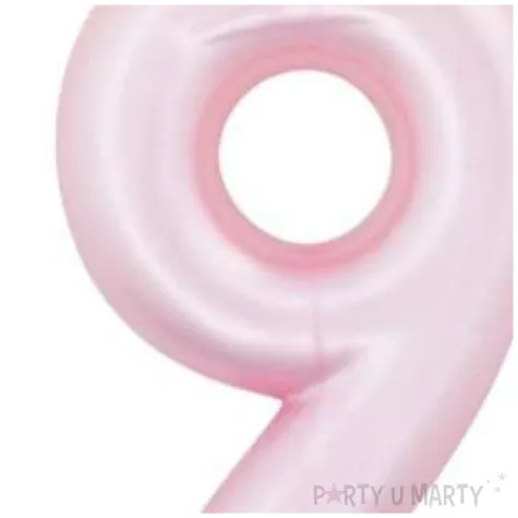 swieczka na tort cyfra 9 rozowy perlowy givi 9 cm