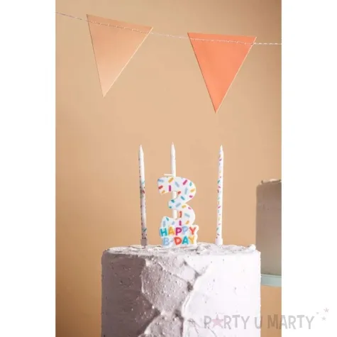 swieczka na tort cyfra 9 sprinkles folat 11 cm