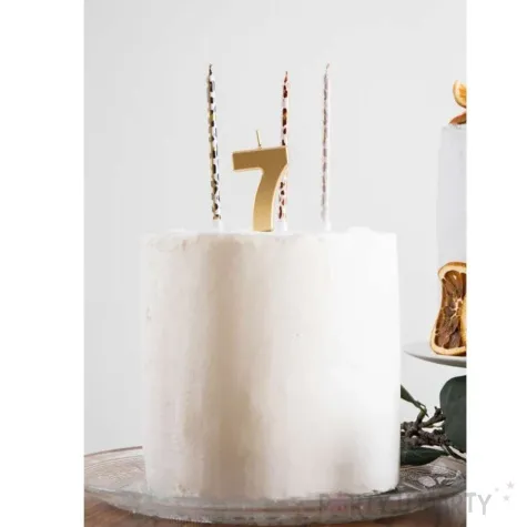 swieczka na tort cyfra 9 zloty folat 8 cm