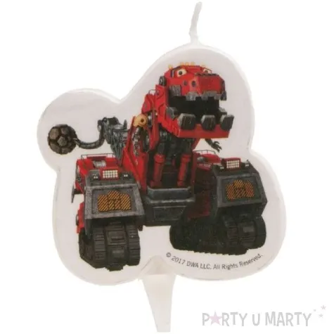 swieczka na tort dinotrux dekora 7 5 cm