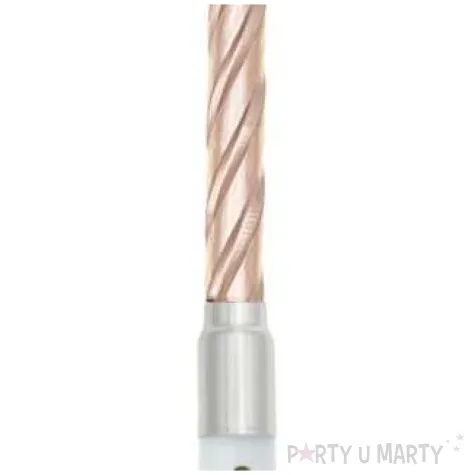 swieczka na tort grajaca rozowo zlota partypal