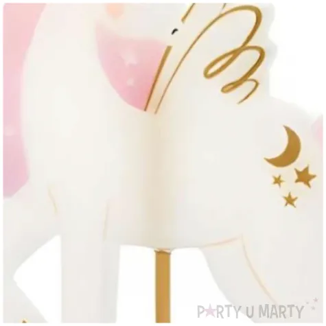 swieczka na tort jednorozec bialy partydeco 9 cm