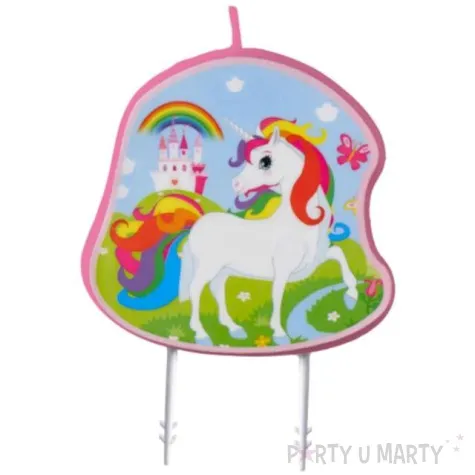 swieczka na tort jednorozec teczowy amscan 9 cm