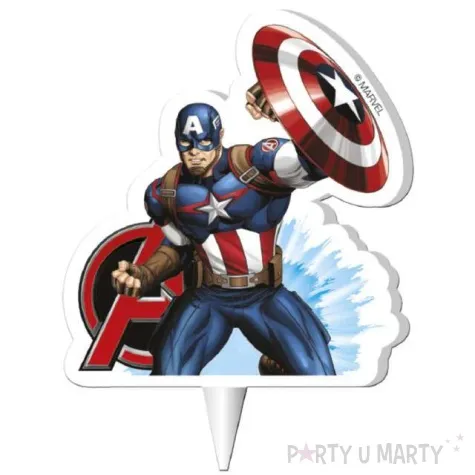 swieczka na tort kapitan ameryka avengers dekora 7 5 cm