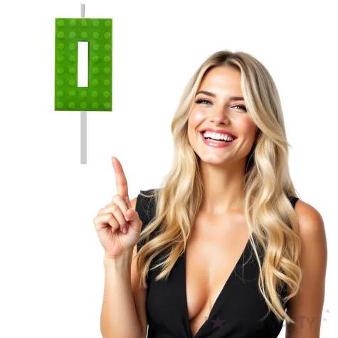 swieczka na tort klocki cyfra 0 zielona godan 5 5 cm