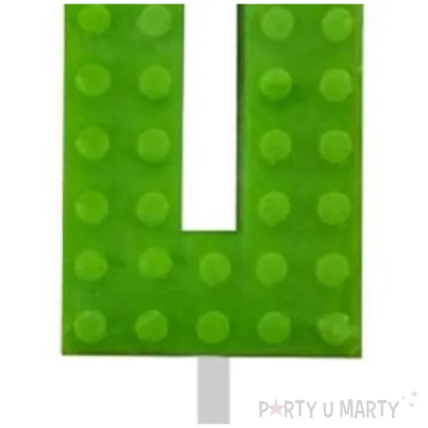 swieczka na tort klocki cyfra 0 zielona godan 5 5 cm