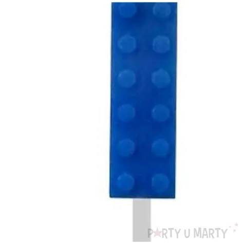 swieczka na tort klocki cyfra 1 niebieska godan 5 5 cm