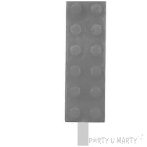 swieczka na tort klocki cyfra 1 szara godan 5 5 cm