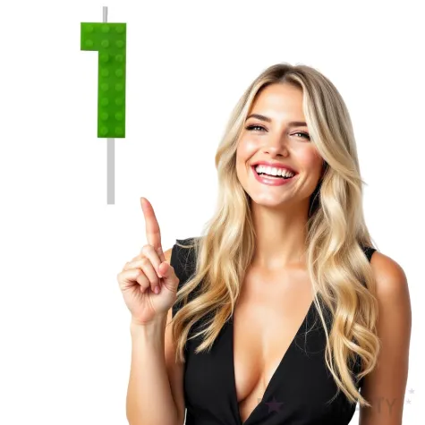 swieczka na tort klocki cyfra 1 zielona godan 5 5 cm