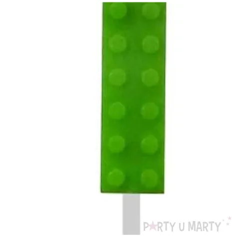 swieczka na tort klocki cyfra 1 zielona godan 5 5 cm