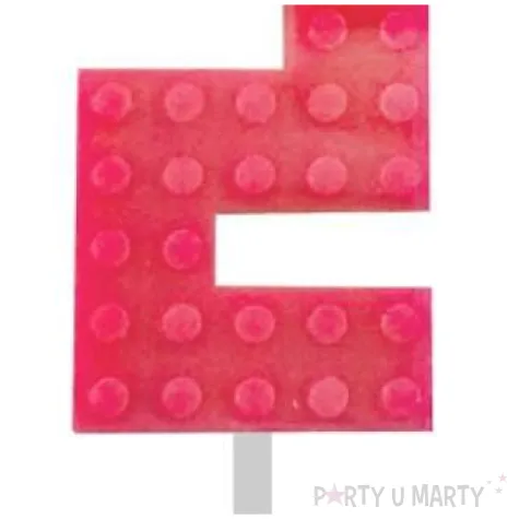 swieczka na tort klocki cyfra 2 czerwona godan 5 5 cm