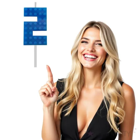 swieczka na tort klocki cyfra 2 niebieski godan 5 5 cm