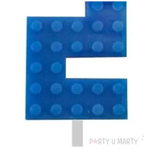 swieczka na tort klocki cyfra 2 niebieski godan 5 5 cm