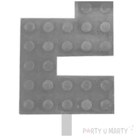 swieczka na tort klocki cyfra 2 szary godan 5 5 cm