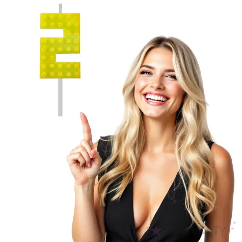 swieczka na tort klocki cyfra 2 zolty godan 5 5 cm